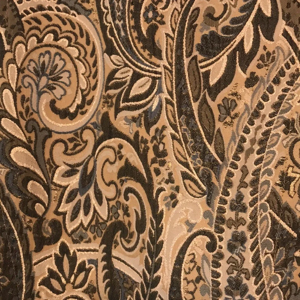 Express Women's 10 Blazer Gold Brown Paisley‎ Metallic Brocade Double Breasted